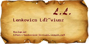 Lenkovics Líviusz névjegykártya